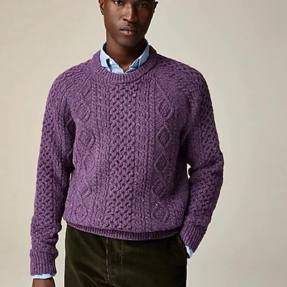 J. Crew Violet Cable Knit Sweater - Picture 2 of 9